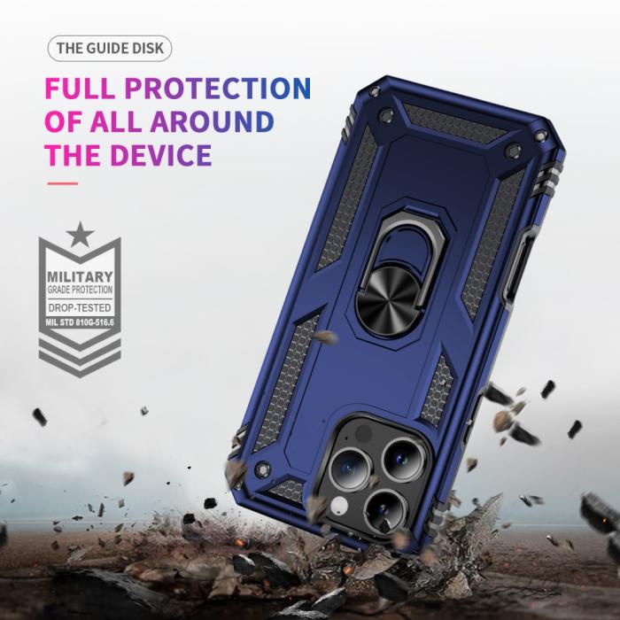 Bild 6, iPhone 16 Pro Max Skal Shockproof Hybrid Ring Blå