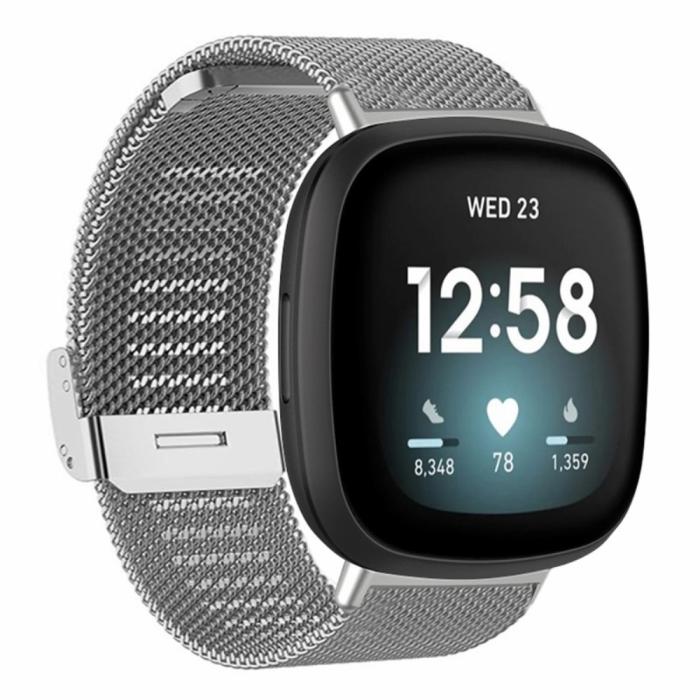 Bild 6, Fitbit Versa 4/Sense 2 Armband Metall Silver