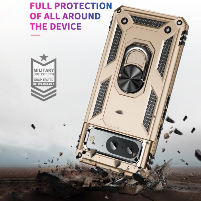 Bild 3, Google Pixel 8 Skal Armor Ring Hybrid Guld