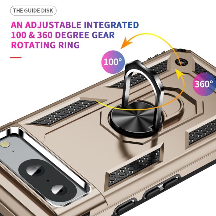 Bild 4, Google Pixel 8 Skal Armor Ring Hybrid Guld