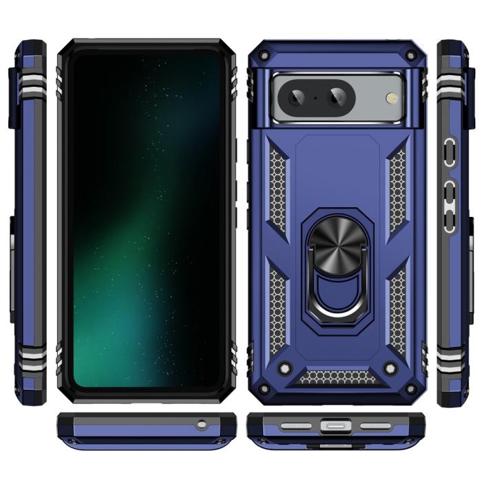 Bild 2, Google Pixel 8 Skal Armor Ring Hybrid Blå