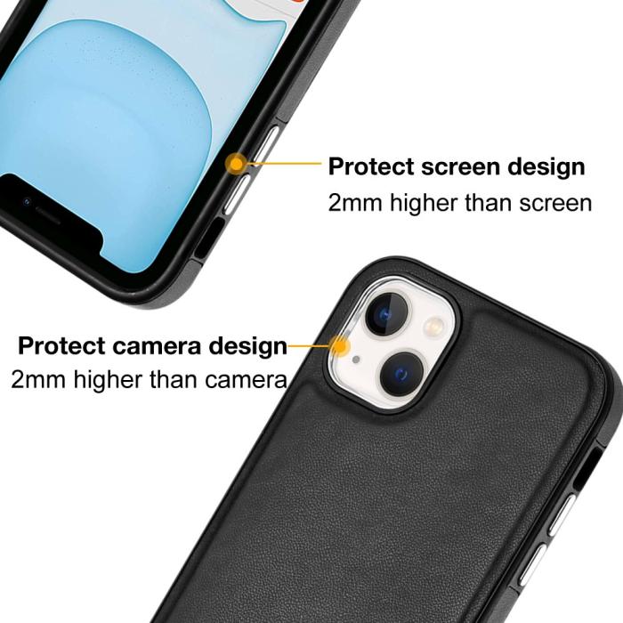 Bild 4, iPhone 15 Skal Läderbelagt Svart