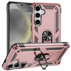 Samsung Galaxy S25 Skal Armor Ring Hybrid Ros&eacute;guld