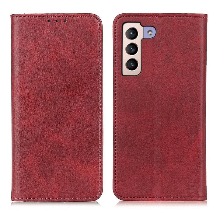 Bild 1, Samsung Galaxy S23 Plus Flip Fodral Split Läder Röd