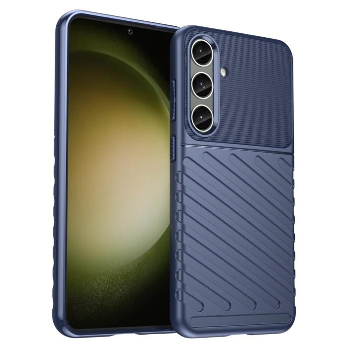 Bild 1, Galaxy S25 Plus / S24 Plus Skal Twill Textur Blå