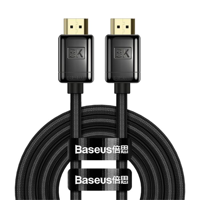 Bild 1, Baseus 3m 8K HD 60Hz HDMI - HDMI Nylon Kabel Svart