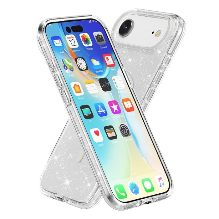 Bild 4, iPhone Air Skal MagSafe Glitter Transparent