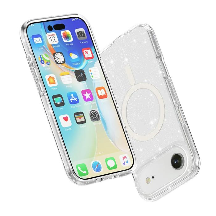 Bild 6, iPhone Air Skal MagSafe Glitter Transparent