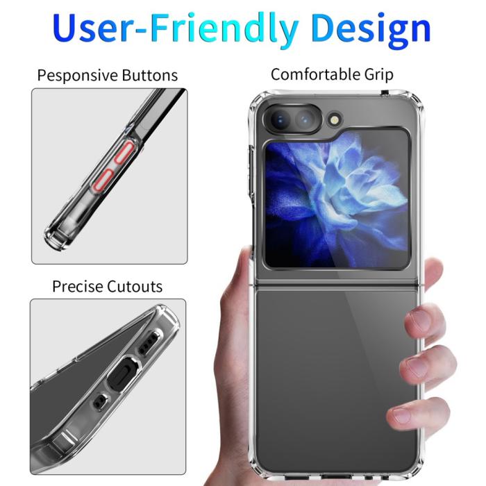 Bild 3, Samsung Galaxy Z Flip 5 Skal Shockproof TPU/Akryl Transparent