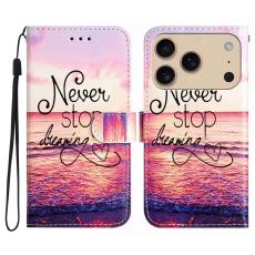iPhone 17 Pro Fodral Med Tryck Bl&aring; Never Stop Dreaming