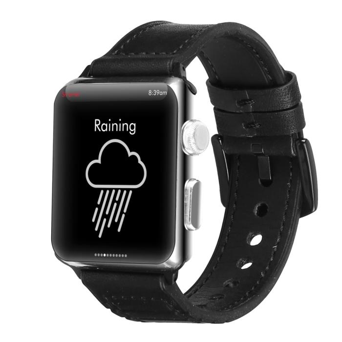 Bild 2, Läderarmband Apple Watch 41/40/38 mm - Svart