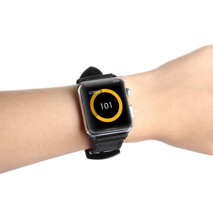 Bild 3, Läderarmband Apple Watch 41/40/38 mm - Svart