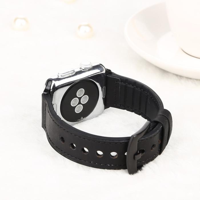 Bild 4, Läderarmband Apple Watch 41/40/38 mm - Svart