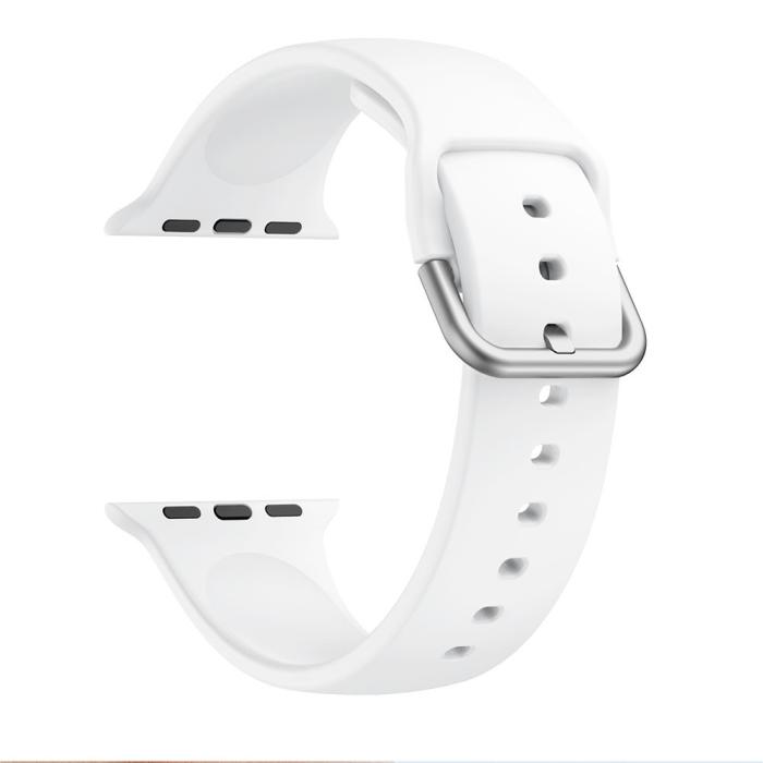 Bild 3, Silikon Armband - Apple Watch 41/40/38 mm - Vit
