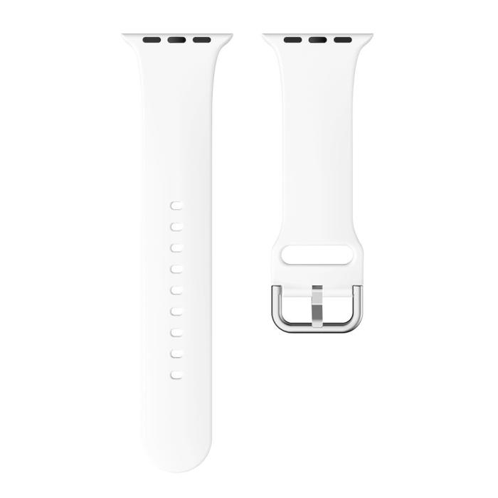 Bild 4, Silikon Armband - Apple Watch 41/40/38 mm - Vit