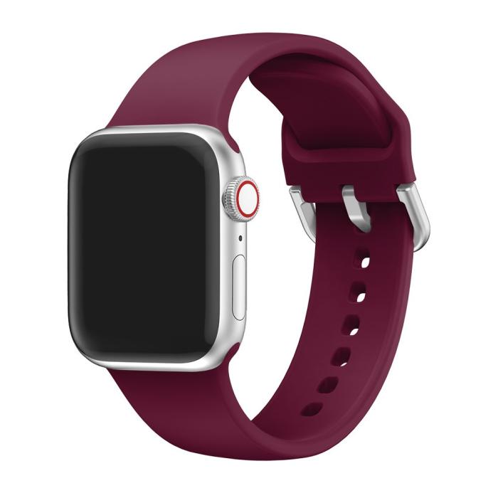 Bild 1, Silikon Armband - Apple Watch 41/40/38 mm - Vinröd