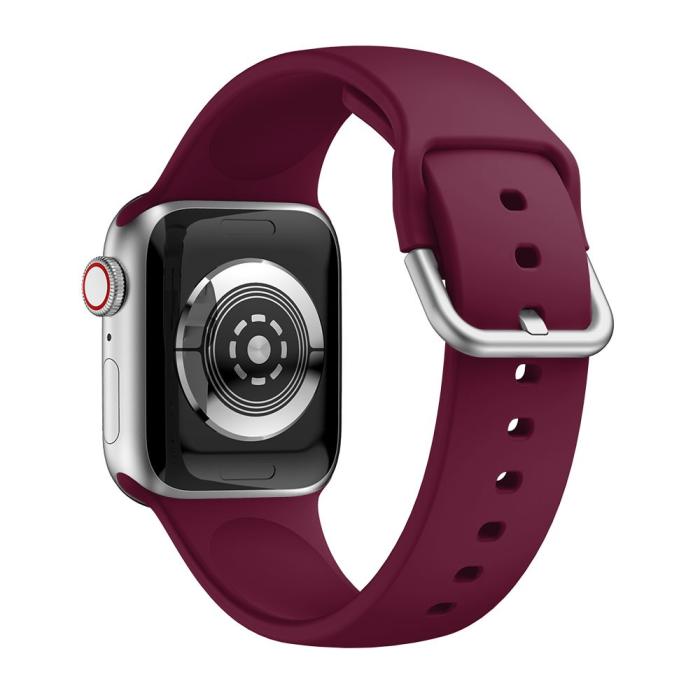 Bild 2, Silikon Armband - Apple Watch 41/40/38 mm - Vinröd