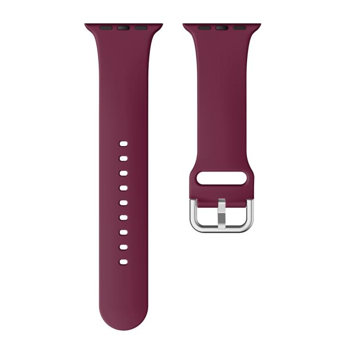 Bild 4, Silikon Armband - Apple Watch 41/40/38 mm - Vinröd