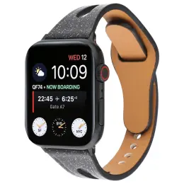 Äkta Läderarmband Apple Watch 41/40/38 mm - Svart