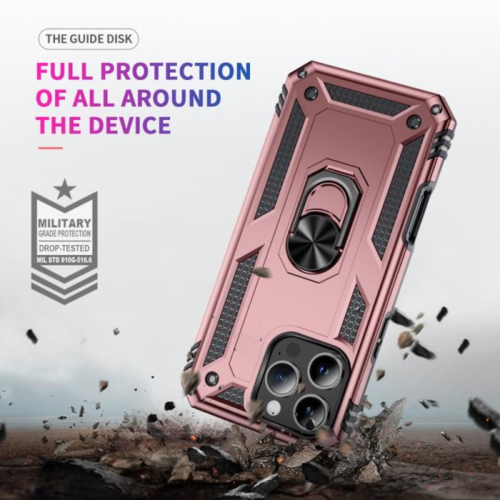 Bild 6, iPhone 16 Pro Max Skal Shockproof Hybrid Ring Roséguld