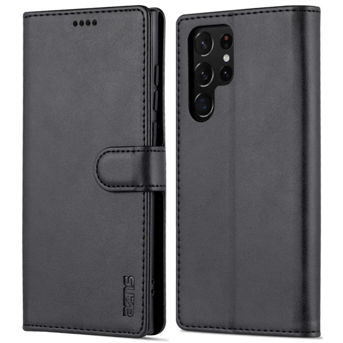 Bild 1, AZNS Samsung Galaxy S22 Ultra Fodral Läder Svart