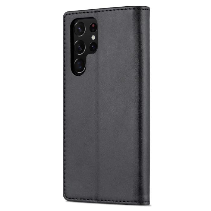 Bild 3, AZNS Samsung Galaxy S22 Ultra Fodral Läder Svart