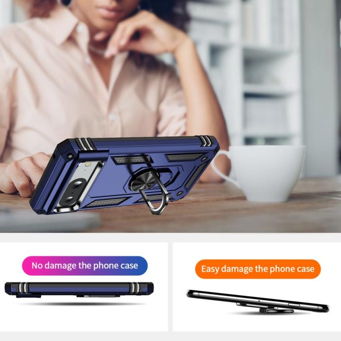 Bild 6, Google Pixel 8 Skal Armor Ring Hybrid Blå