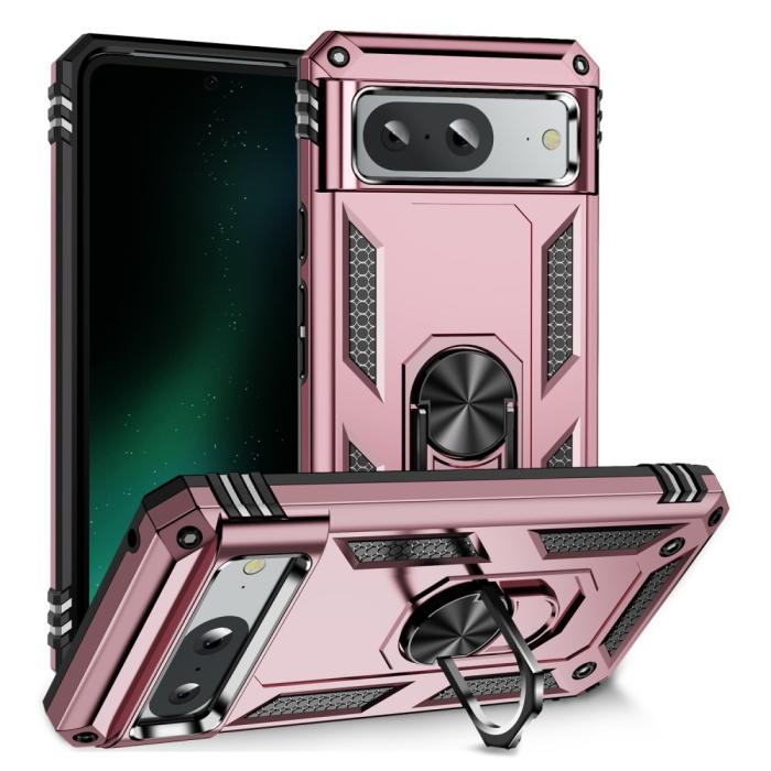 Bild 1, Google Pixel 8 Skal Armor Ring Hybrid Roséguld