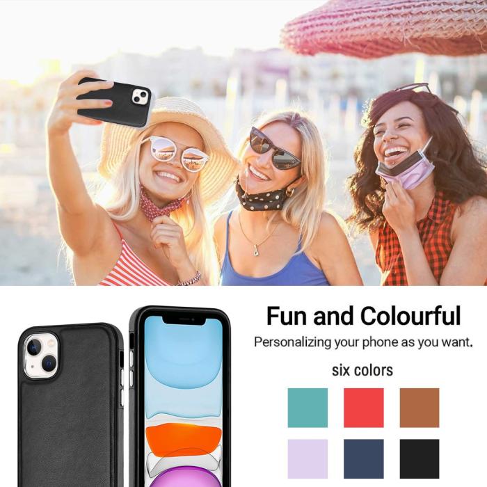 Bild 6, iPhone 15 Skal Läderbelagt Svart
