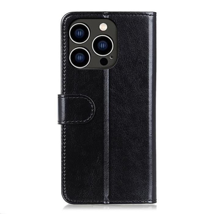 Bild 6, iPhone 16 Pro Fodral Läder Crazy Horse Svart