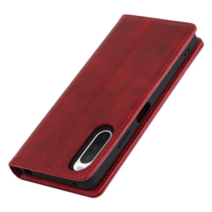 Bild 6, Sony Xperia 10 IV Fodral Flip Läder Röd