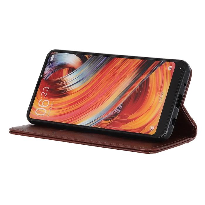 Bild 5, Motorola Moto E20 / E40 Fodral Flip Split Läder Brun