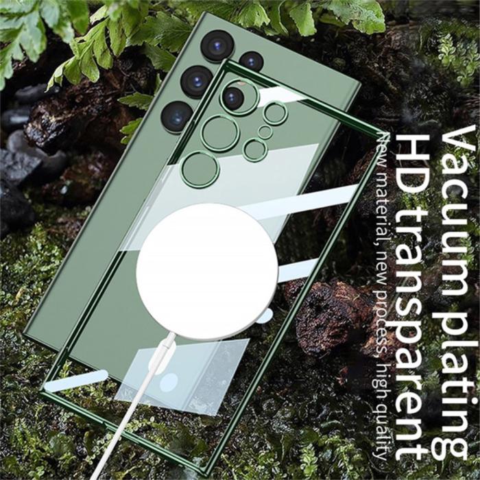 Bild 4, GKK Galaxy S24 Ultra Skal MagSafe Electroplate Midnight Green