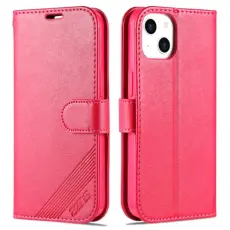 AZNS iPhone 14 Fodral Läder Röd/Rosa