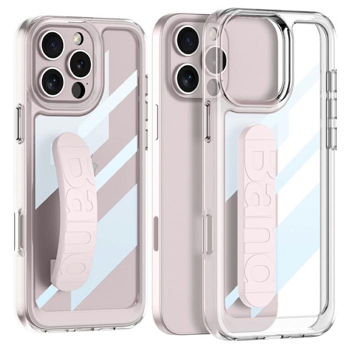 Bild 1, GKK iPhone 16 Pro Skal Hand Strap Hybrid Rosa