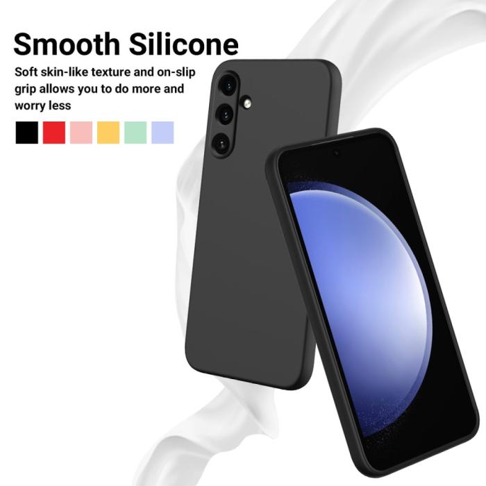 Bild 4, Galaxy A55 5G Skal Liquid Silicone Med Snodd Svart