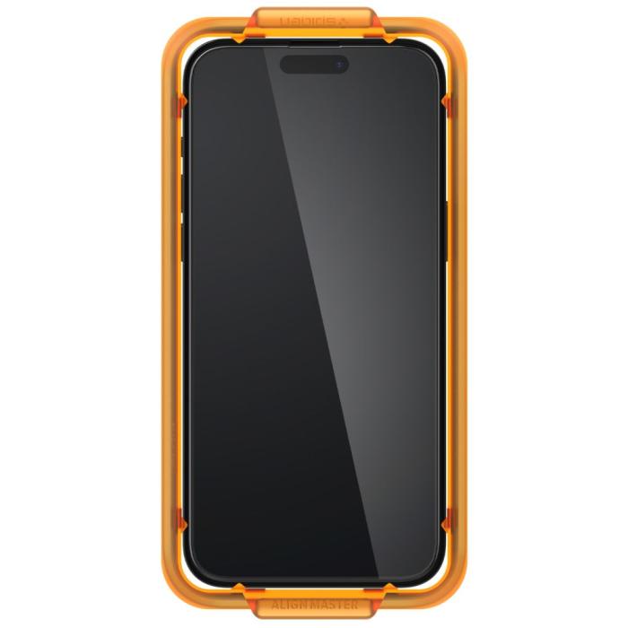 Bild 2, Spigen iPhone 15 Pro 2-PACK ALM Glas FC Heltäckande Skärmskydd