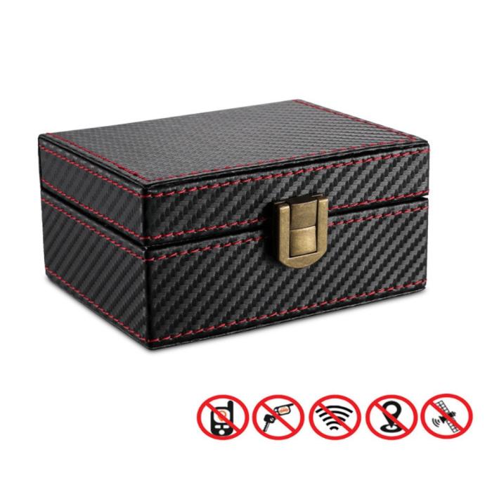 Bild 2, RFID Förvaringsbox/låda för Bilnyckel/Mobiltelefon Kolfibertextur (M)