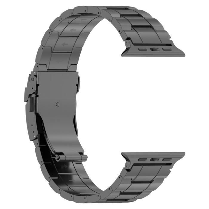 Bild 2, Apple Watch 42/41/40/38 mm Armband Steel Titanium Grå