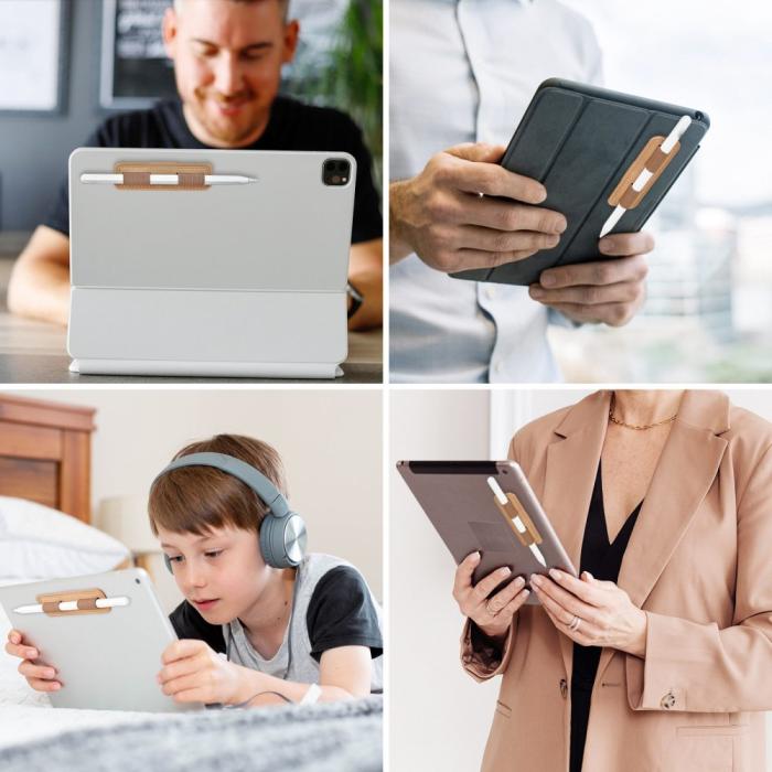 Bild 6, AHASTYLE Universal Stylus Pennhållare I PU-Läder Brun