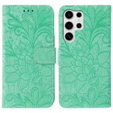 Samsung Galaxy S26 Ultra Fodral Med Blommigt Tryck Gr&ouml;n