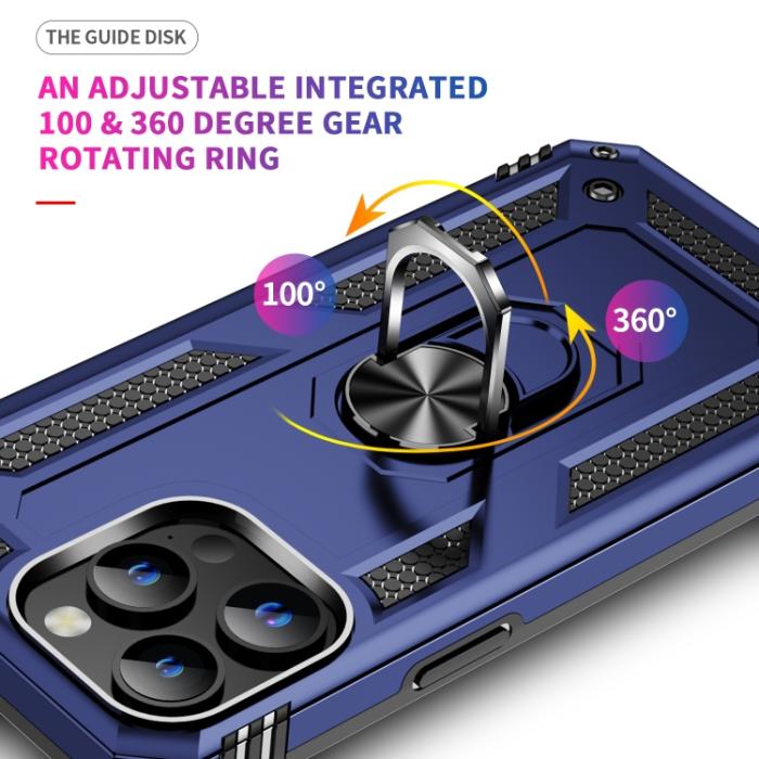Bild 4, iPhone 15 Pro Skal Hybrid Armor Ring Blå