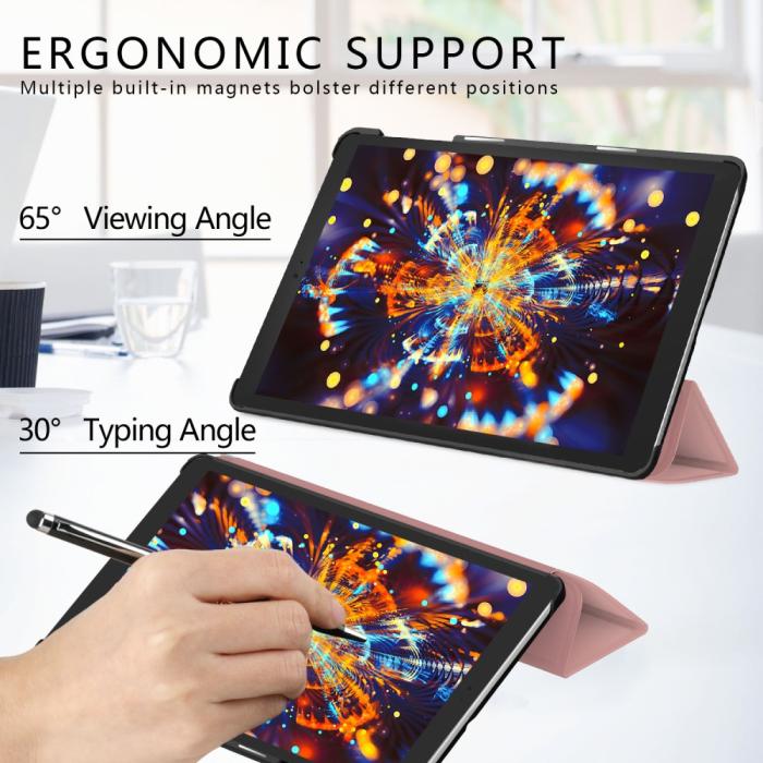 Bild 6, Samsung Galaxy Tab A 10.1 (2019) - Silkeslent Tri-Fold Fodral - Roséguld