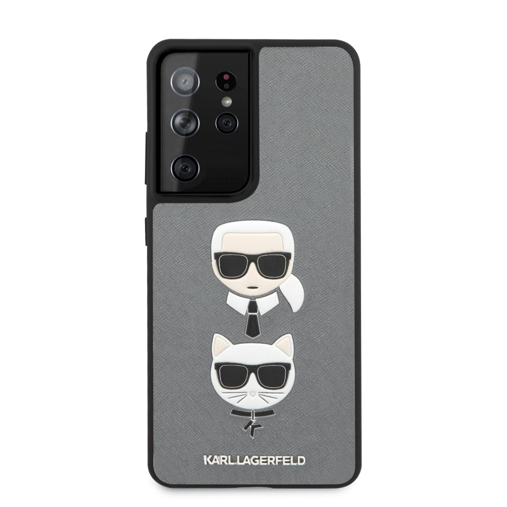 Karl Lagerfeld Samsung Galaxy S21 Ultra Skal Saffiano Silver/Grå