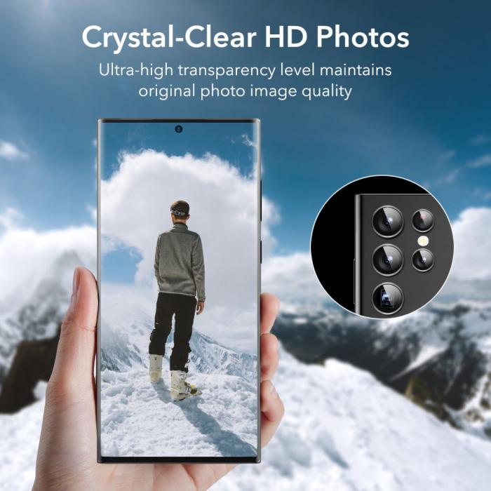 Bild 6, ESR Samsung Galaxy S23 Ultra Linsskydd Härdat Glas Svart