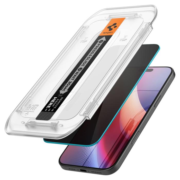 Bild 2, Spigen iPhone 16 Pro 2-PACK Skärmskydd GLAS.tR 