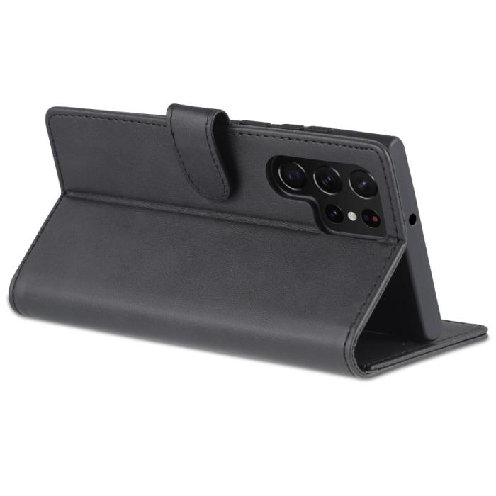 Bild 5, AZNS Samsung Galaxy S22 Ultra Fodral Läder Svart