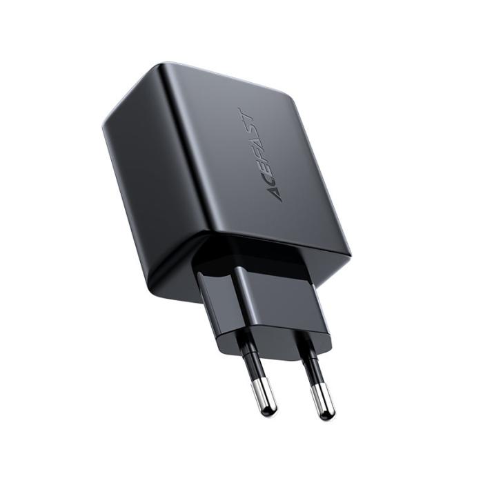 Bild 3, Acefast 32W PD PPS QC USB-C / USB-A Väggladdare Svart