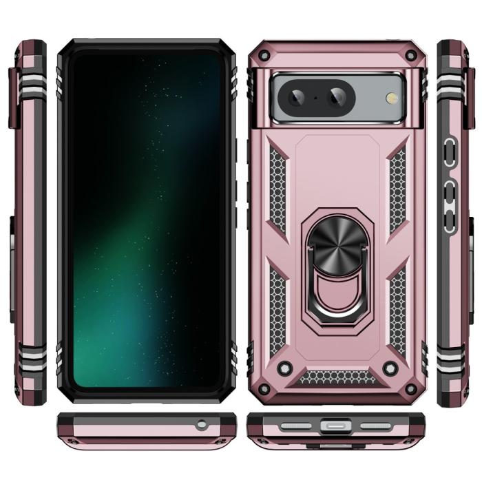 Bild 2, Google Pixel 8 Skal Armor Ring Hybrid Roséguld