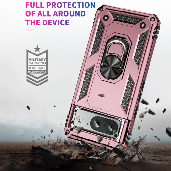 Bild 3, Google Pixel 8 Skal Armor Ring Hybrid Roséguld